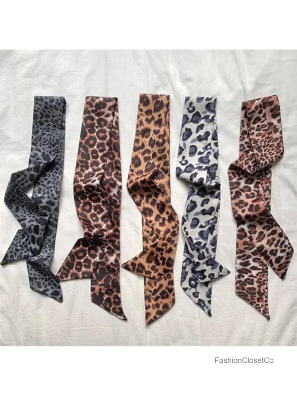 Silk Scarf 6 Pack for Hair Neck Handbag Women Fashion Scarves Ribbon Band